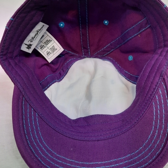 Disney Mickey Mouse Purple Plaid Rhinestone Embellished Baseball Hat Cap Women's - Picture 7 of 8